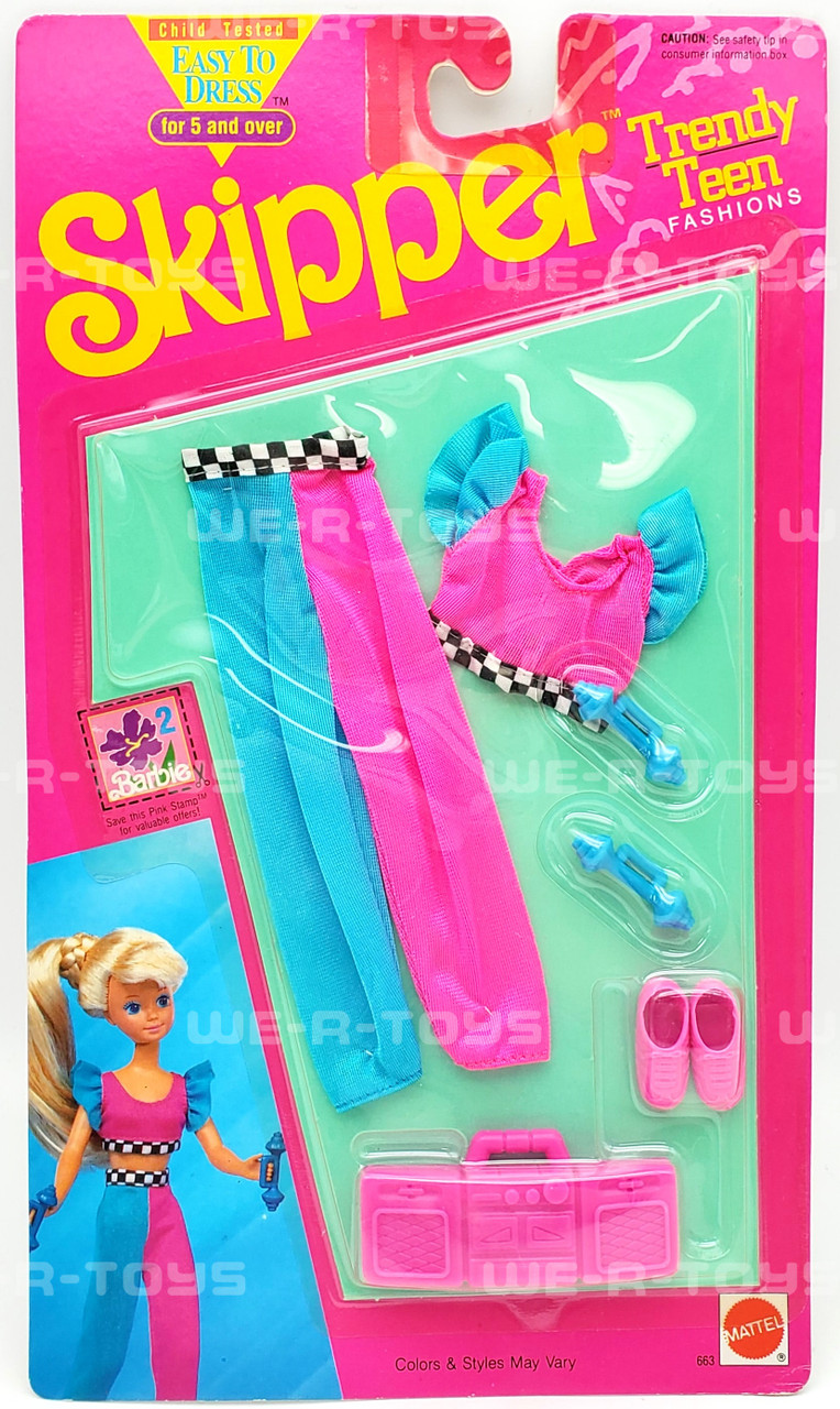 Barbie Fashions for Skipper Trendy Teen Blue and Pink