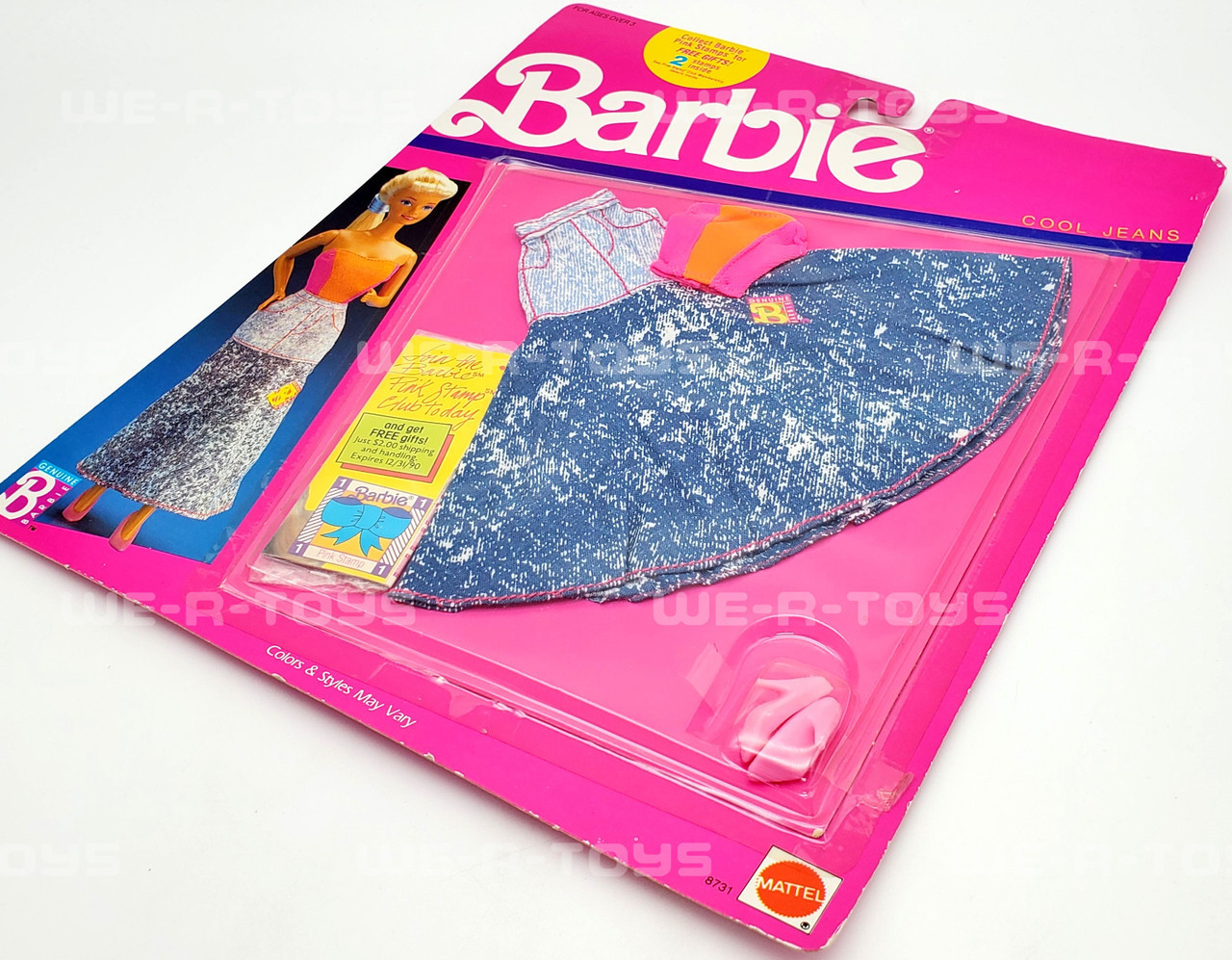 Barbie Cool Jeans Denim Skirt with Colorful Sleeveless Top Fashion