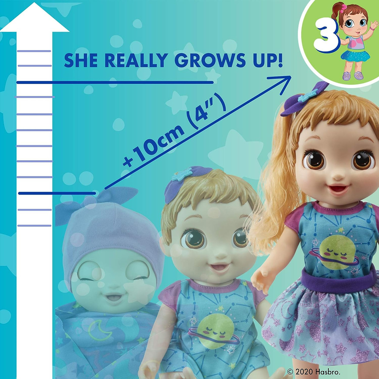 Baby Alive Baby Grows Up (Dreamy) Shining Skylar or Star Dreamer