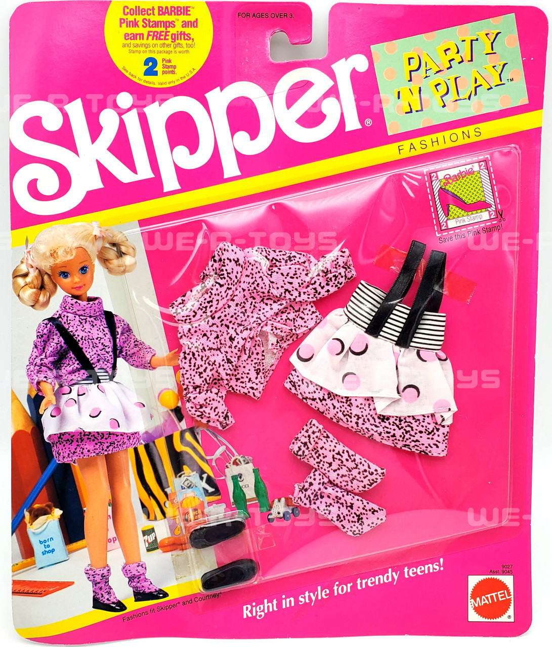 Barbie Skipper Party N Play Fashions Black and Pink Suspender Skirt Top NRFP We R Toys