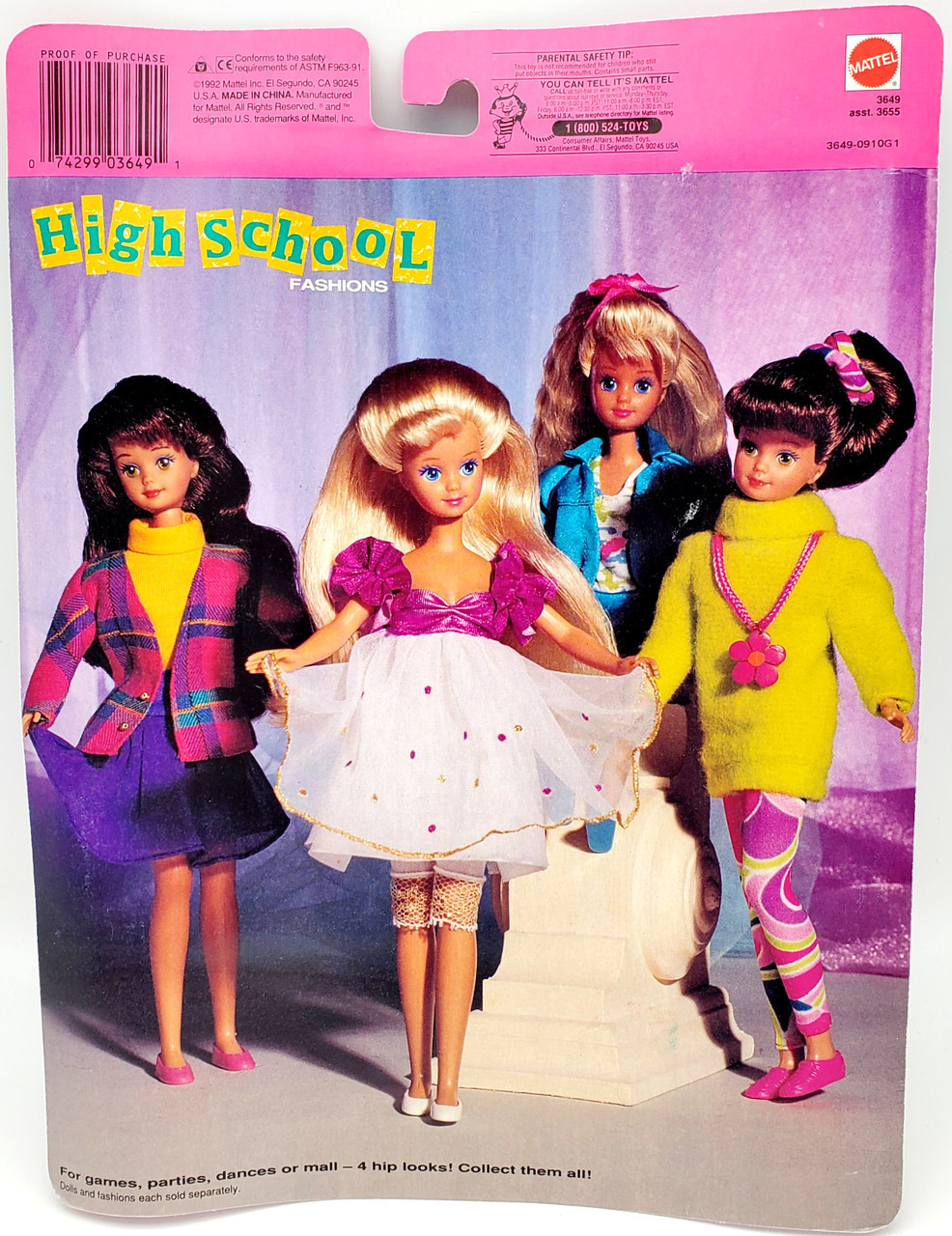 Barbie Fashions Skipper Courtney High School Blue White Skirt