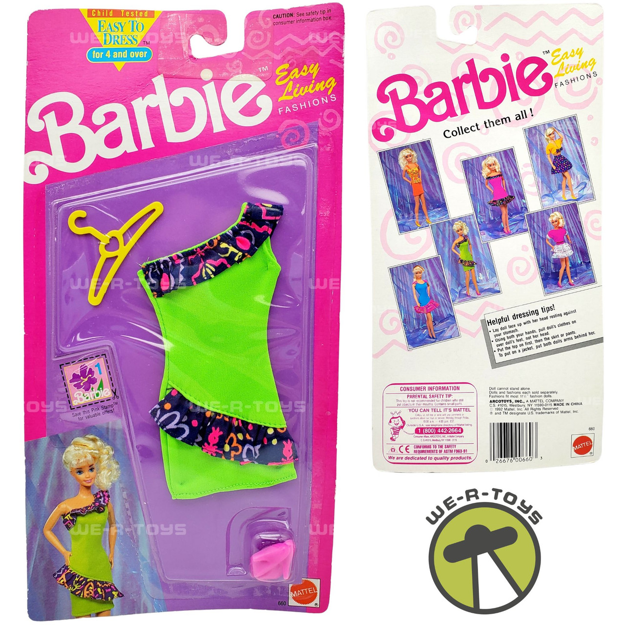 Barbie Easy Living Fashions Green with Blue Frilled Dress Mattel