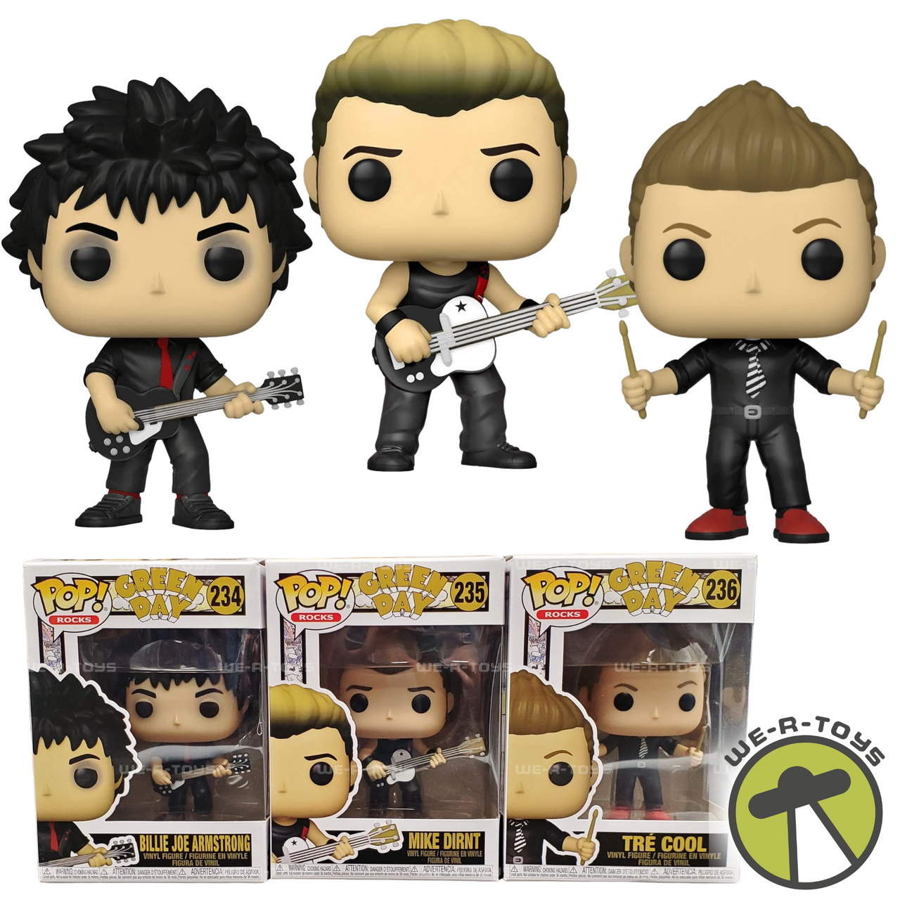 Funko Pop! Green Day Complete Set of 3 Vinyl Figures 234, 235