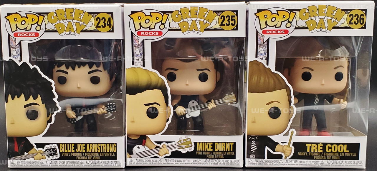 Funko Pop! Green Day Complete Set of 3 Vinyl Figures 234, 235
