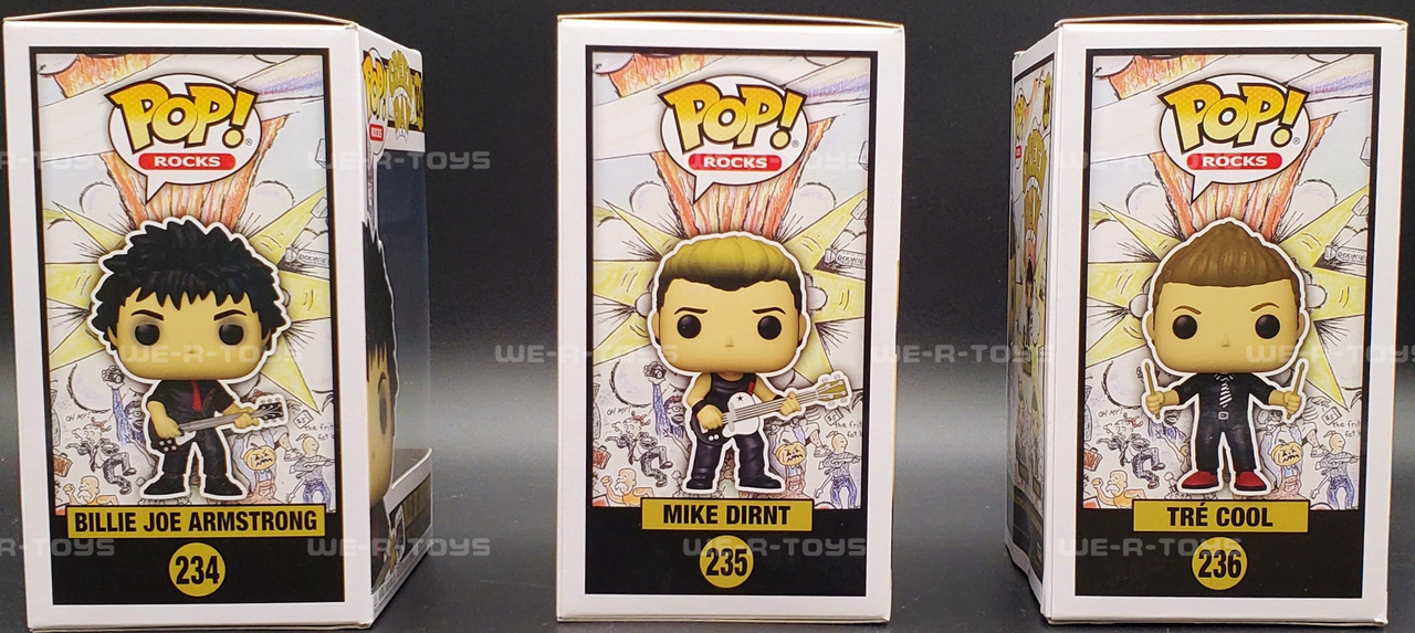 Funko Pop! Green Day Complete Set of 3 Vinyl Figures 234, 235