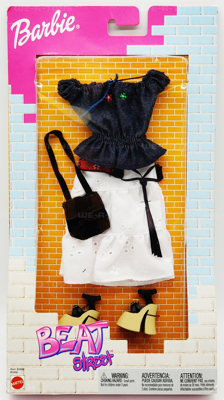 Barbie Fashion Avenue Beat Street Denim Top & White Skirt No