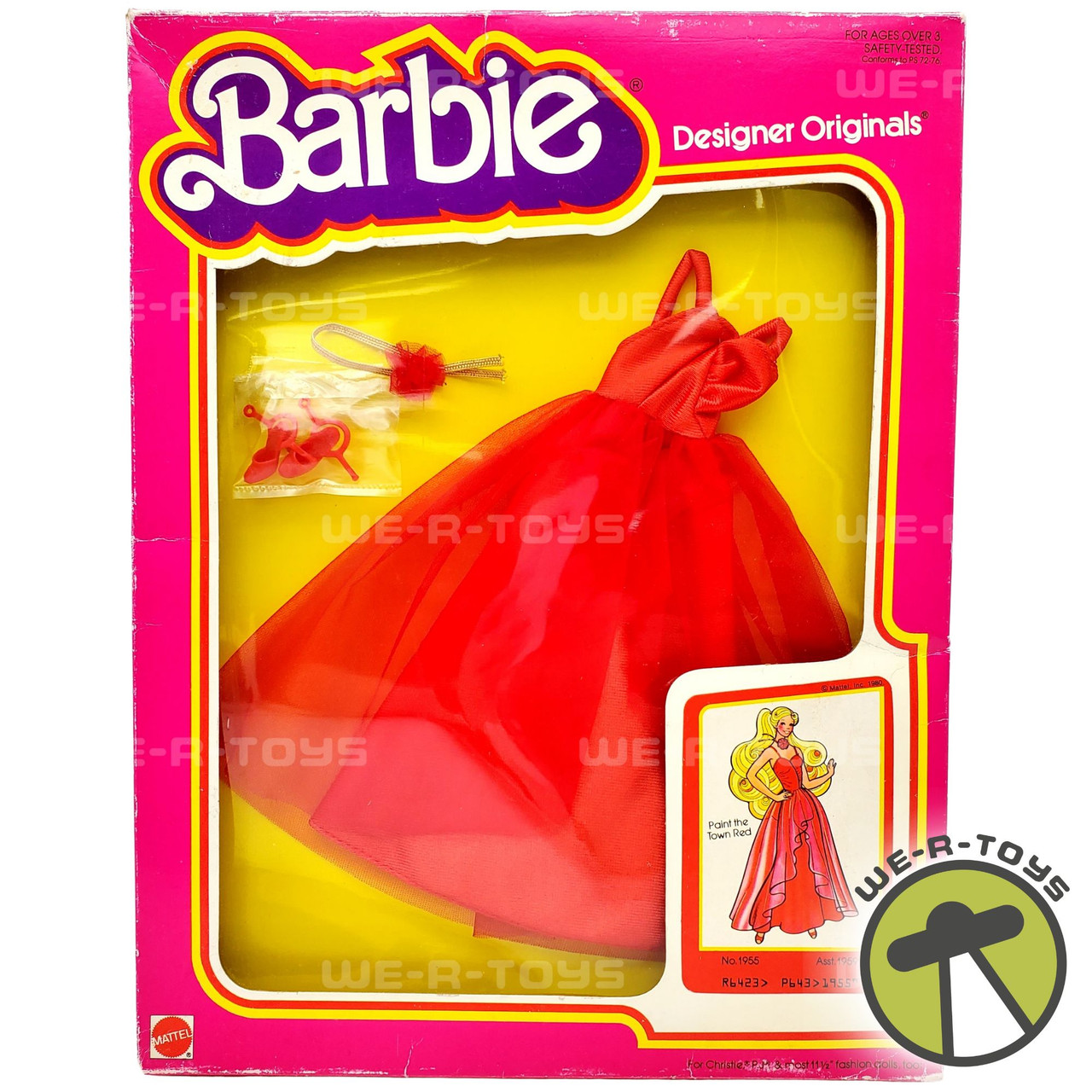 paint the town red dress Barbie 1979 Designer Originals Paint the Town Red Dress #1955 Mattel NRFB