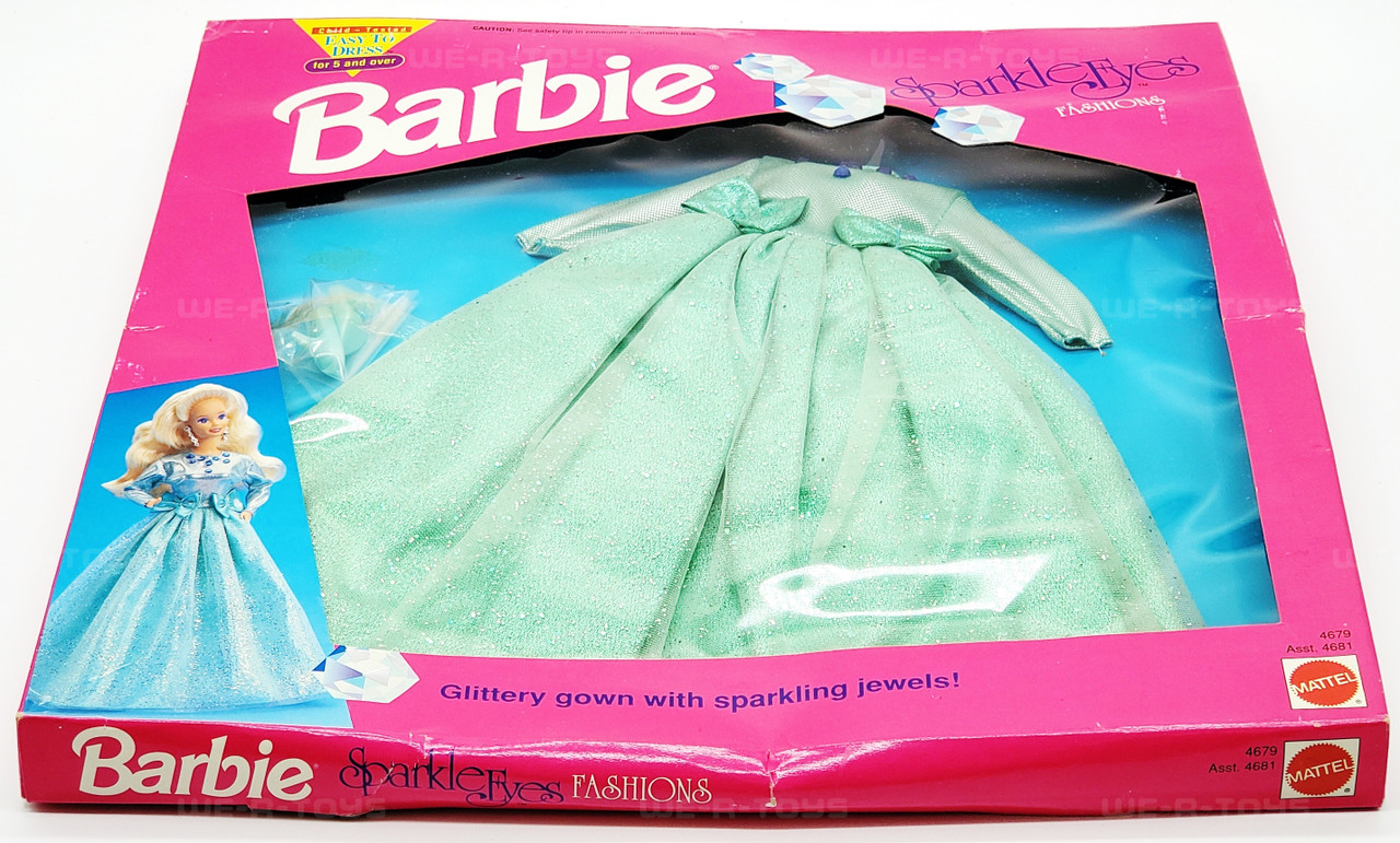 Barbie Sparkle Eyes Fashions Glittery Gown 1991 Mattel No. 4679 NRFB