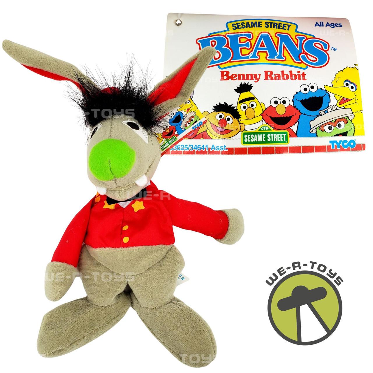 Sesame Street Beans Benny Rabbit Plush 30 Year Anniversary Tyco