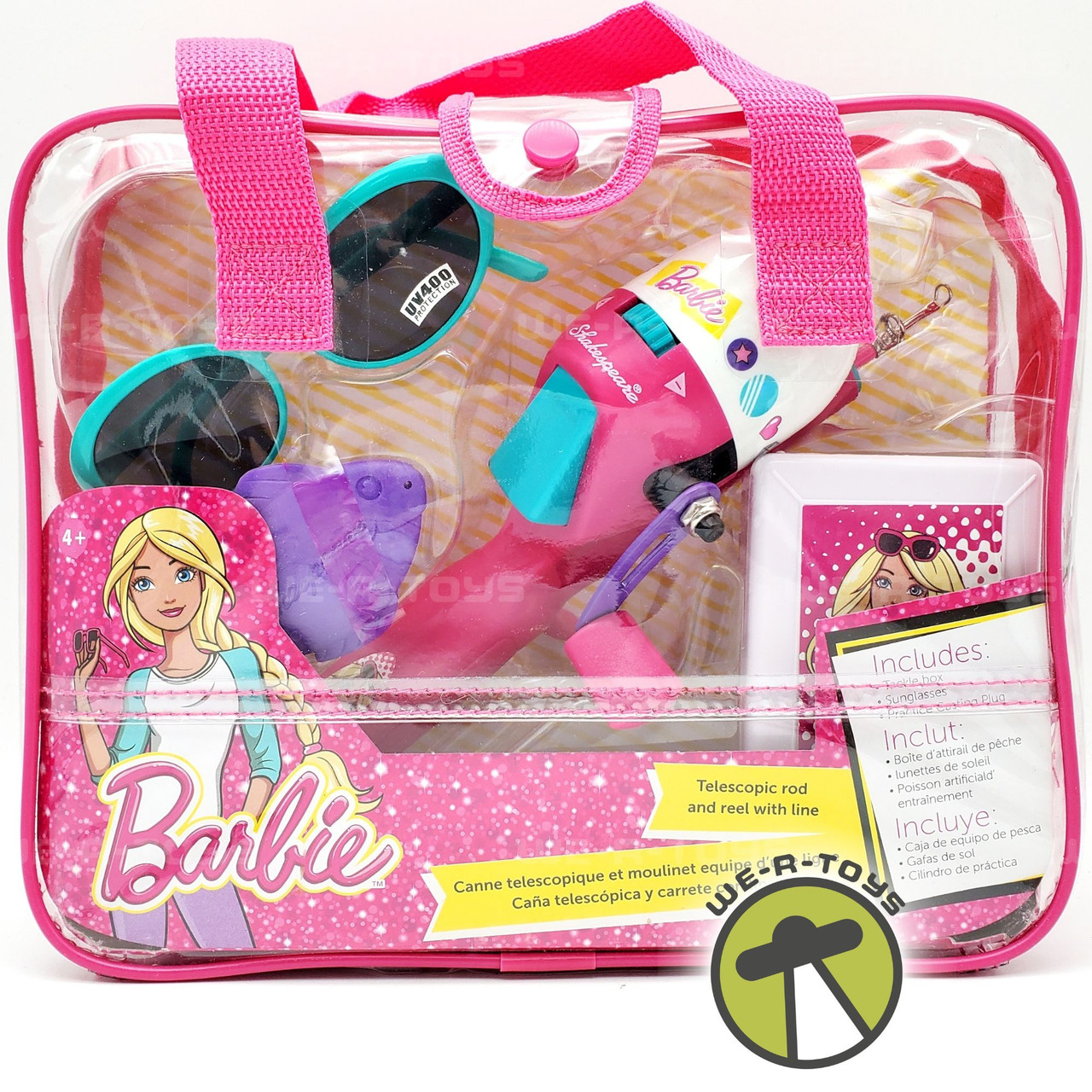 Barbie Fishing Kit with Shakespeare Telescopic Rod and Reel Mattel