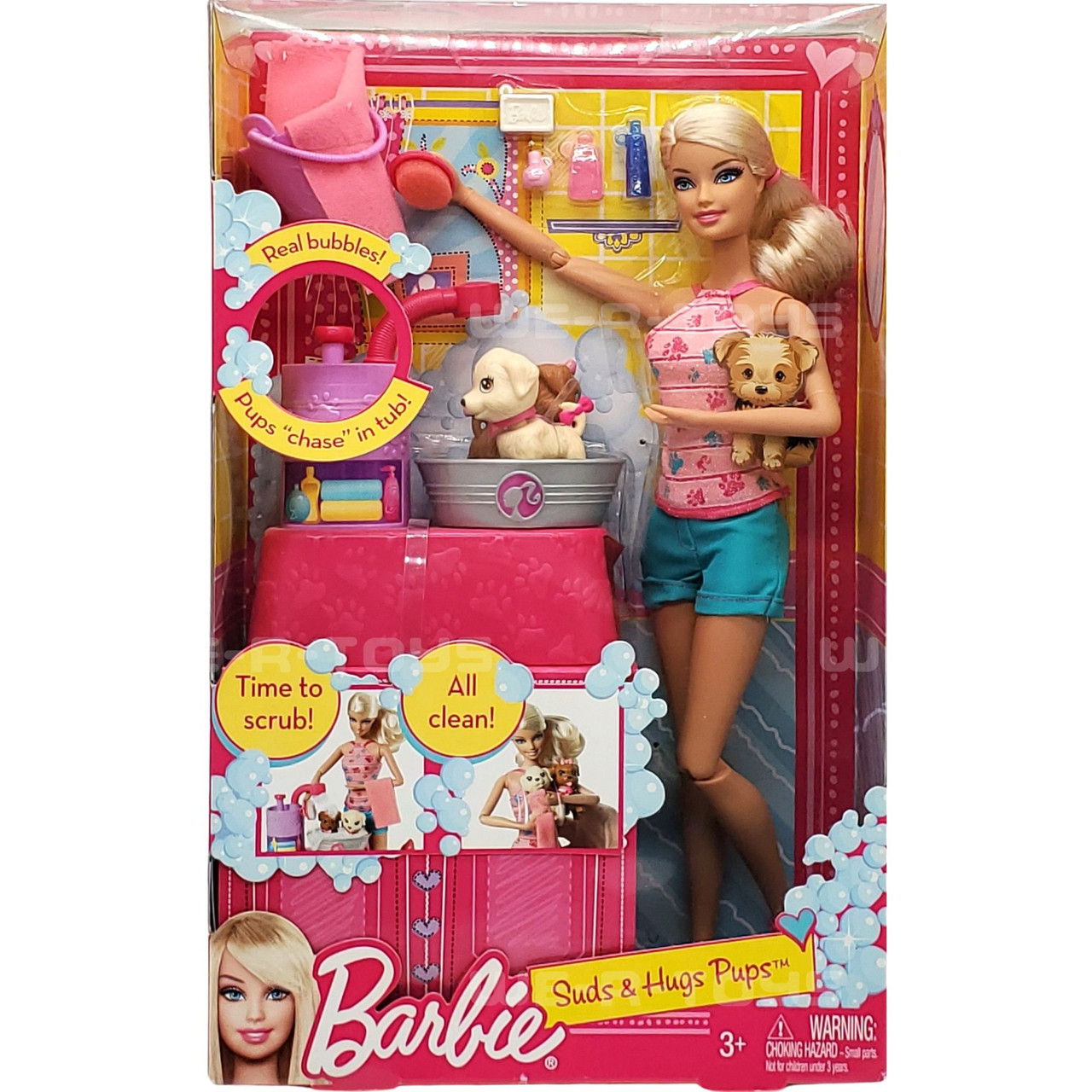 Barbie Suds & Hugs Pups Playset 2011 Mattel W3153 - We-R-Toys