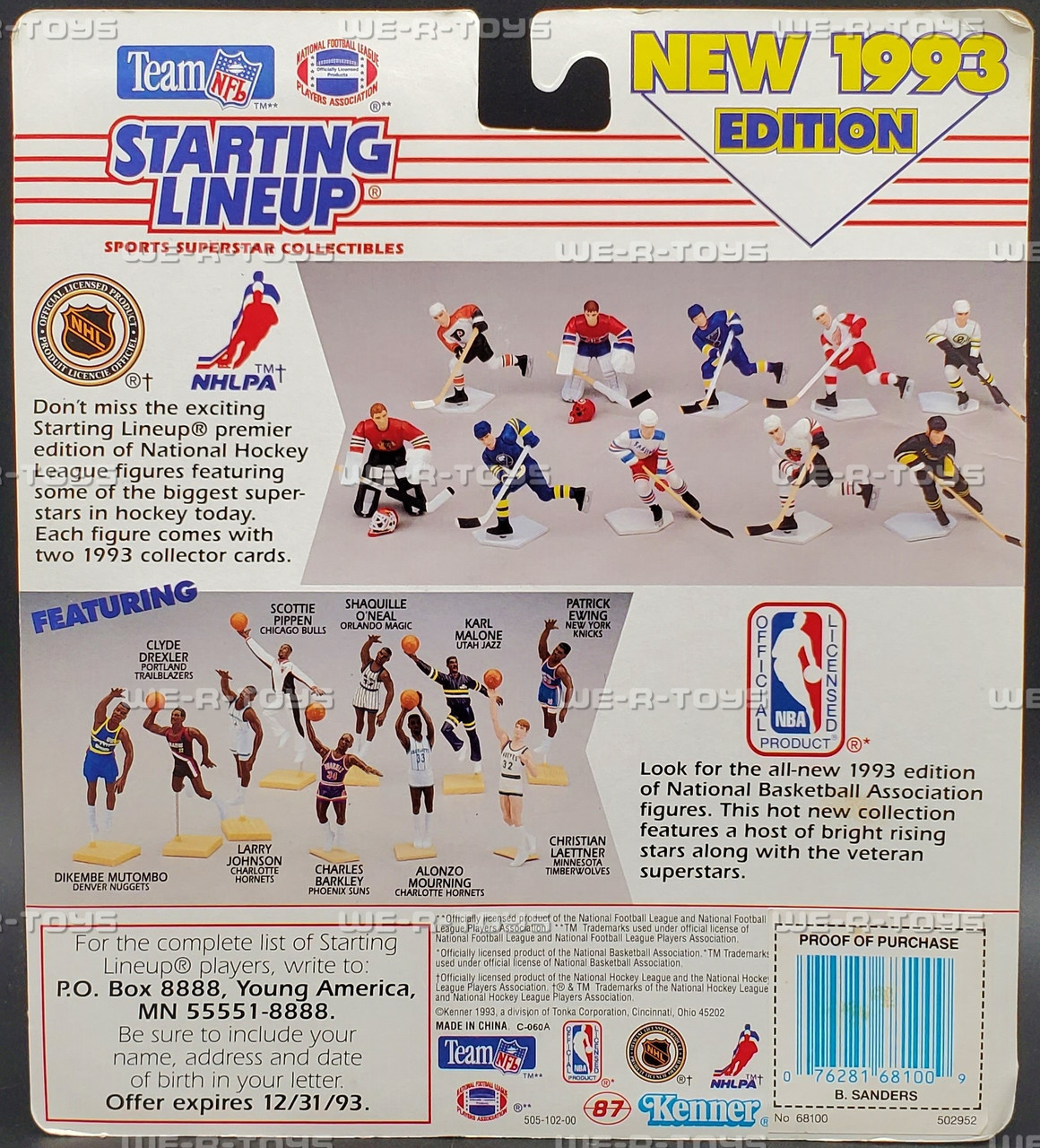 NFL Starting Lineup Barry Sanders Detroit Lions Figure 1993 Kenner