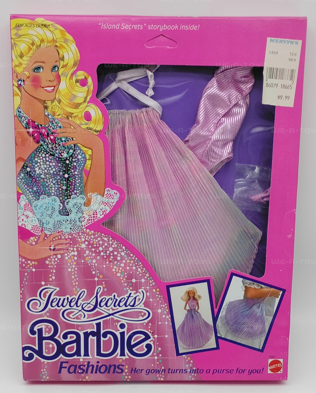 Barbie Jewel Secrets Fashions Purple Iridescent Gown to Purse