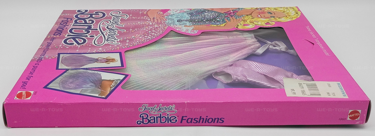 Barbie Jewel Secrets Fashions Purple Iridescent Gown to Purse