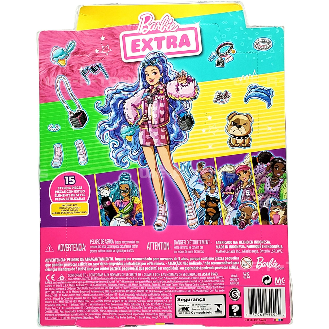 Barbie Extra Doll & Accessories with Long Periwinkle Hair & Puppy