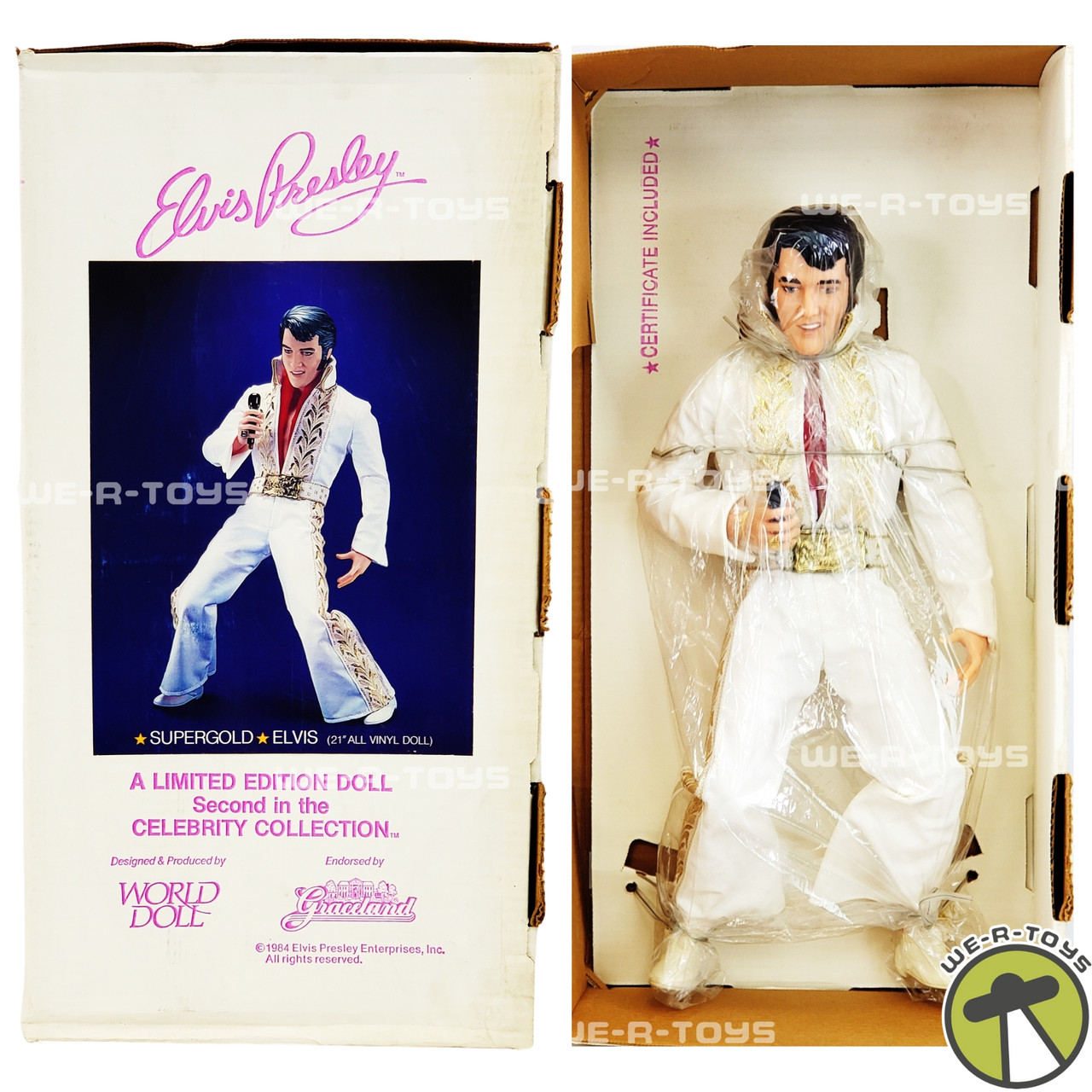 Supergold Elvis Presley 21" Vinyl Doll 1984 World Doll No. 71950 USED