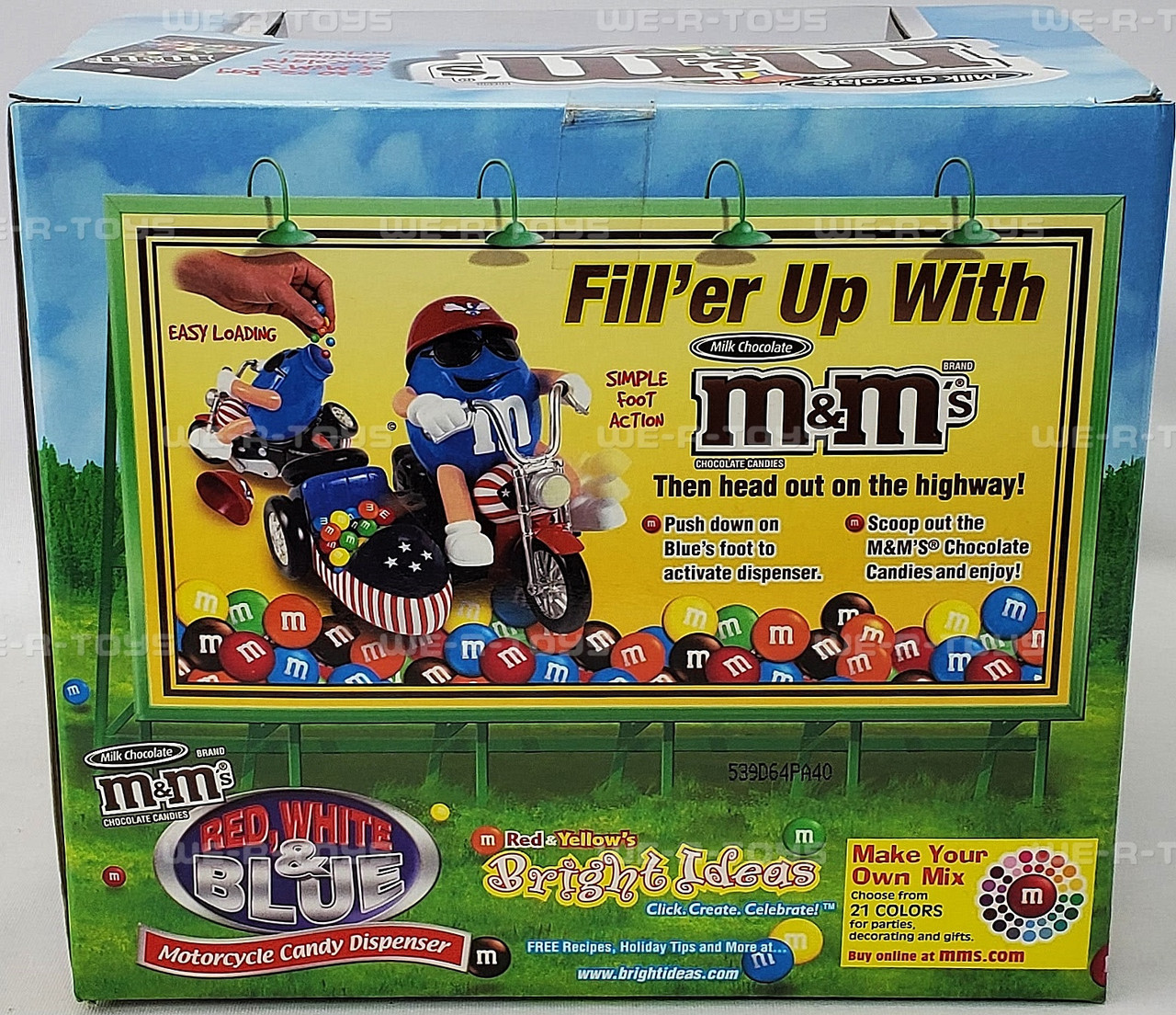 M&M's Red White & Blue Motorcycle Candy Dispenser Limited