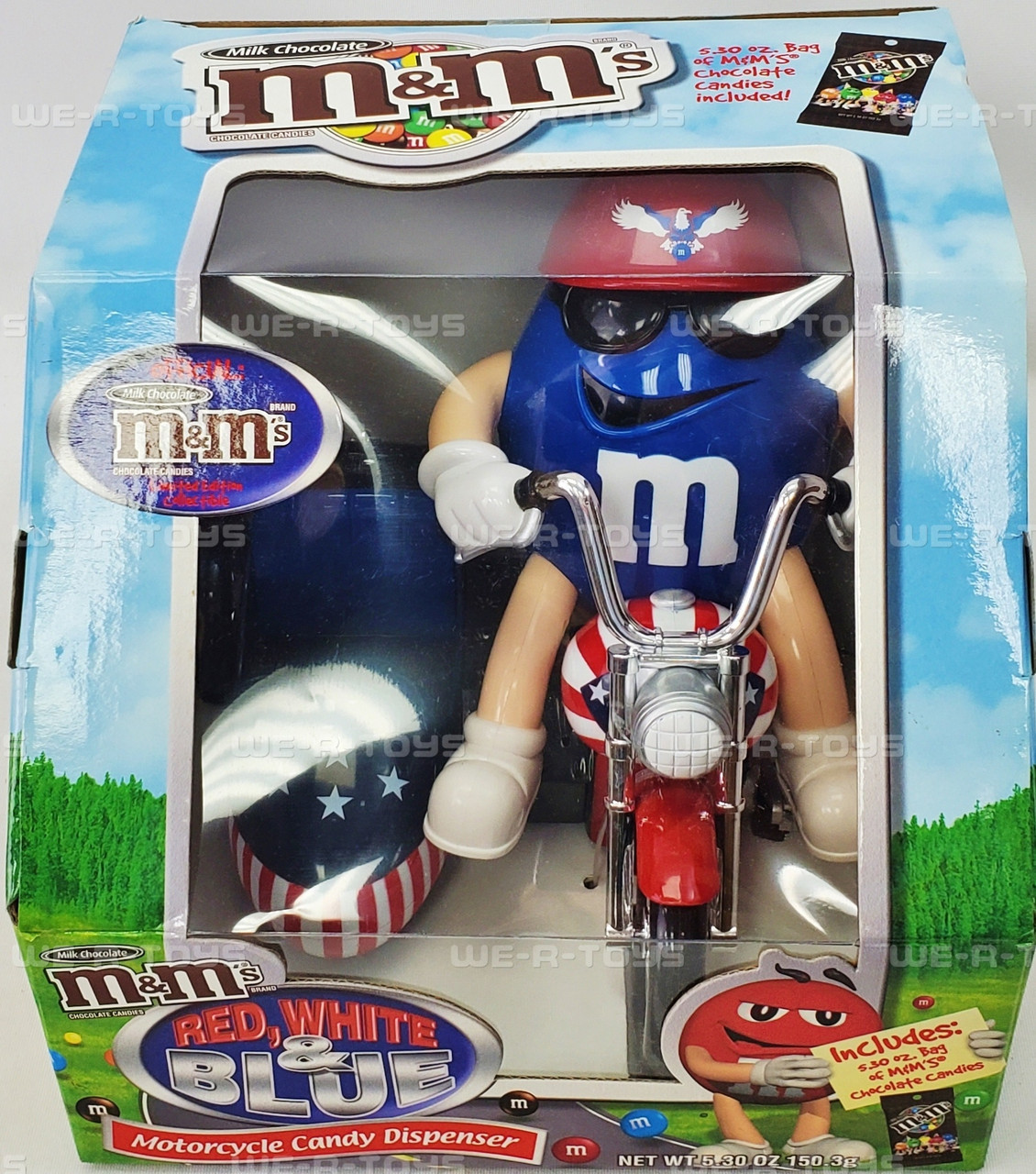 M&M's Red White & Blue Motorcycle Candy Dispenser Limited