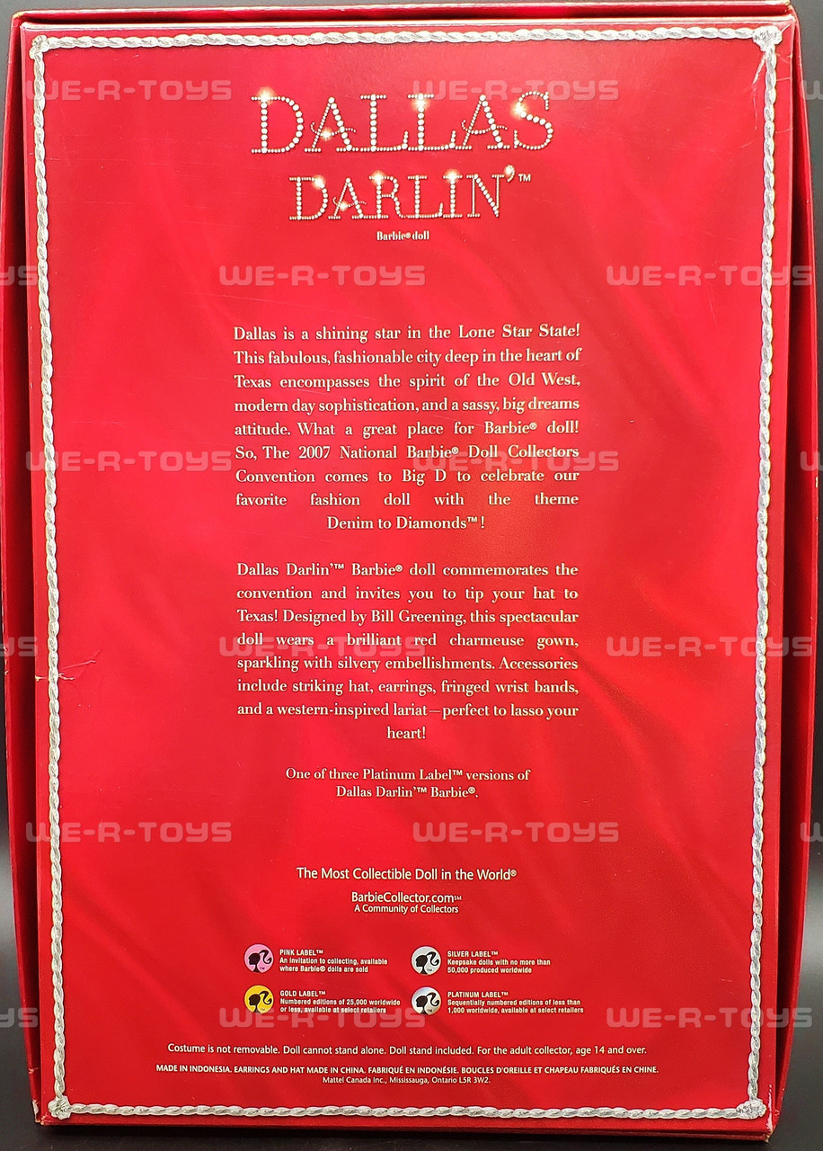 Barbie Dallas Darlin' Blonde Doll Platinum Label 2007 Mattel