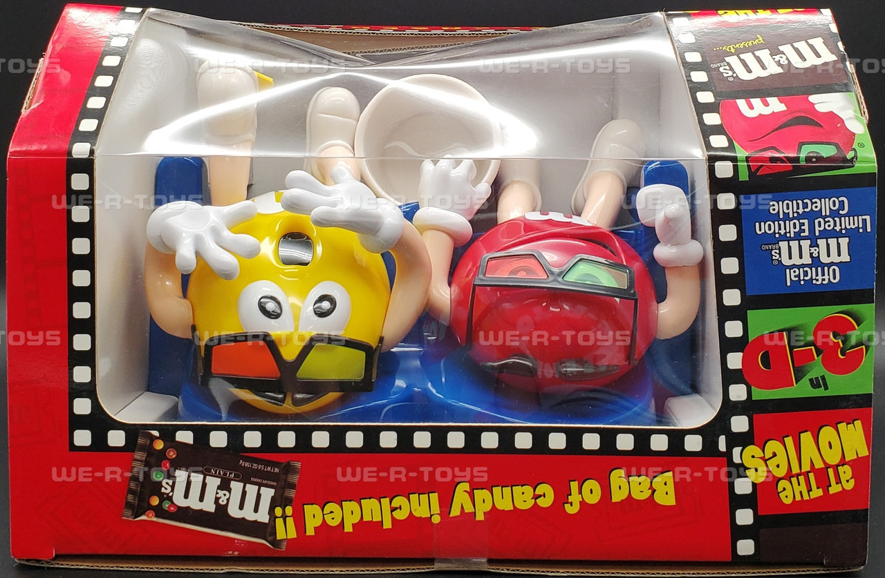 M&M's Red & Yellow At the Movies in 3-D Candy Dispenser NRFB - We