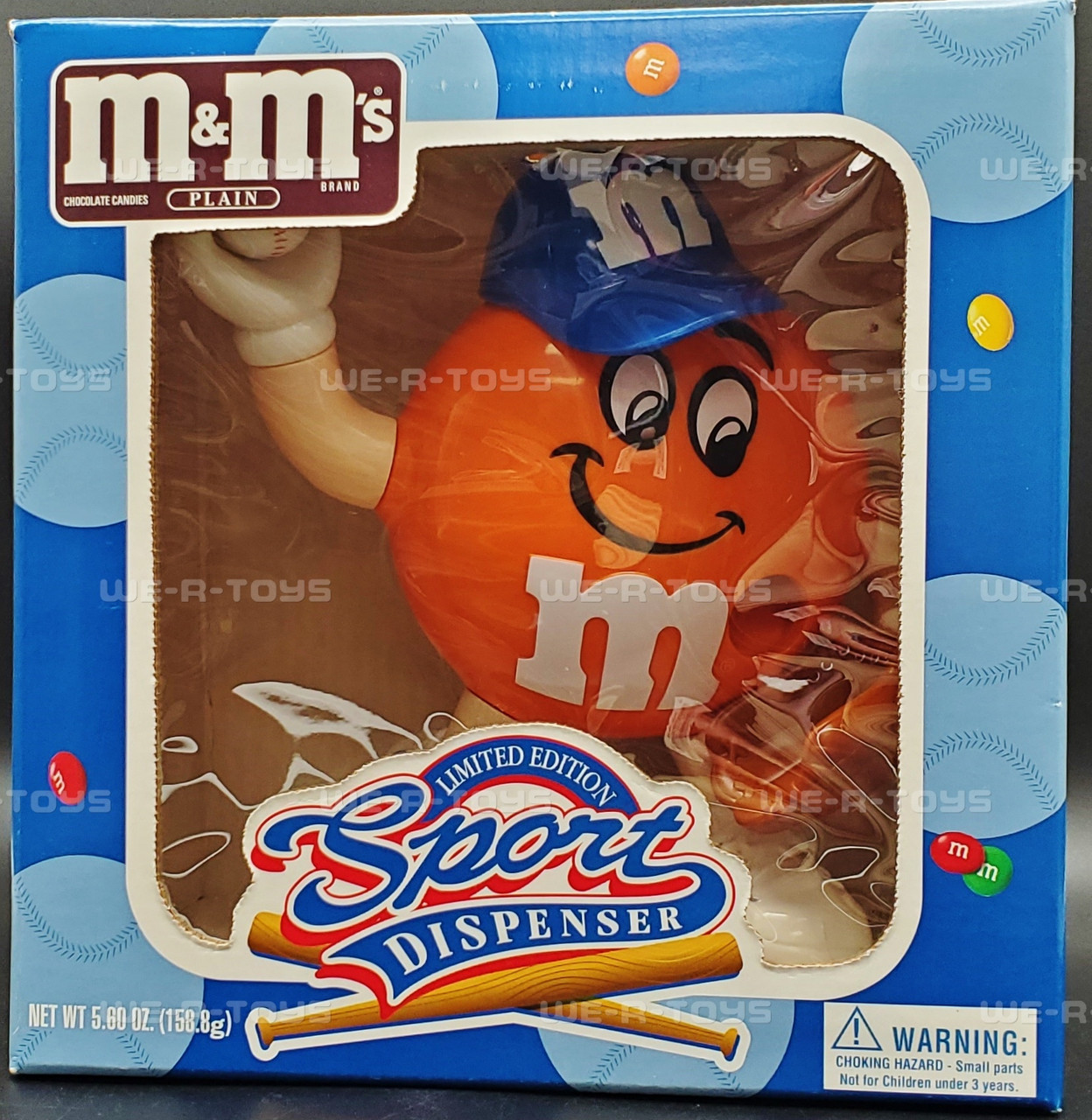 M&M's Orange Baseball Pitcher Candy Dispenser Limited Edition