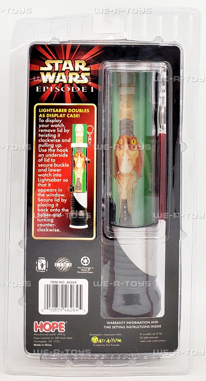 Star Wars Episode I Jar Jar Collector Watch w/ Lightsaber Display