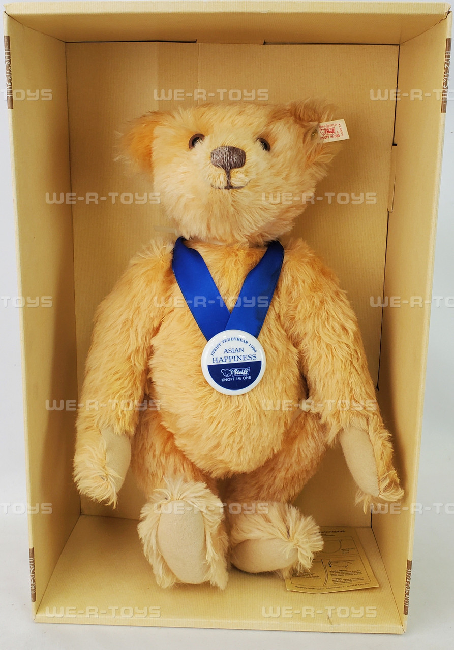 Steiff Happiness Asian Teddy Bear Imperial Yellow 40 with Certificate 1996  NRFB