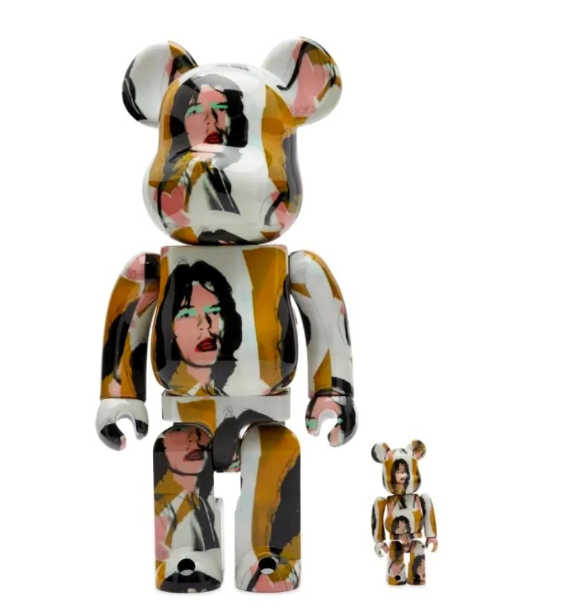 Medicom BE@RBRICK Andy Warhol Mick Jagger 100% & 400% Collectible