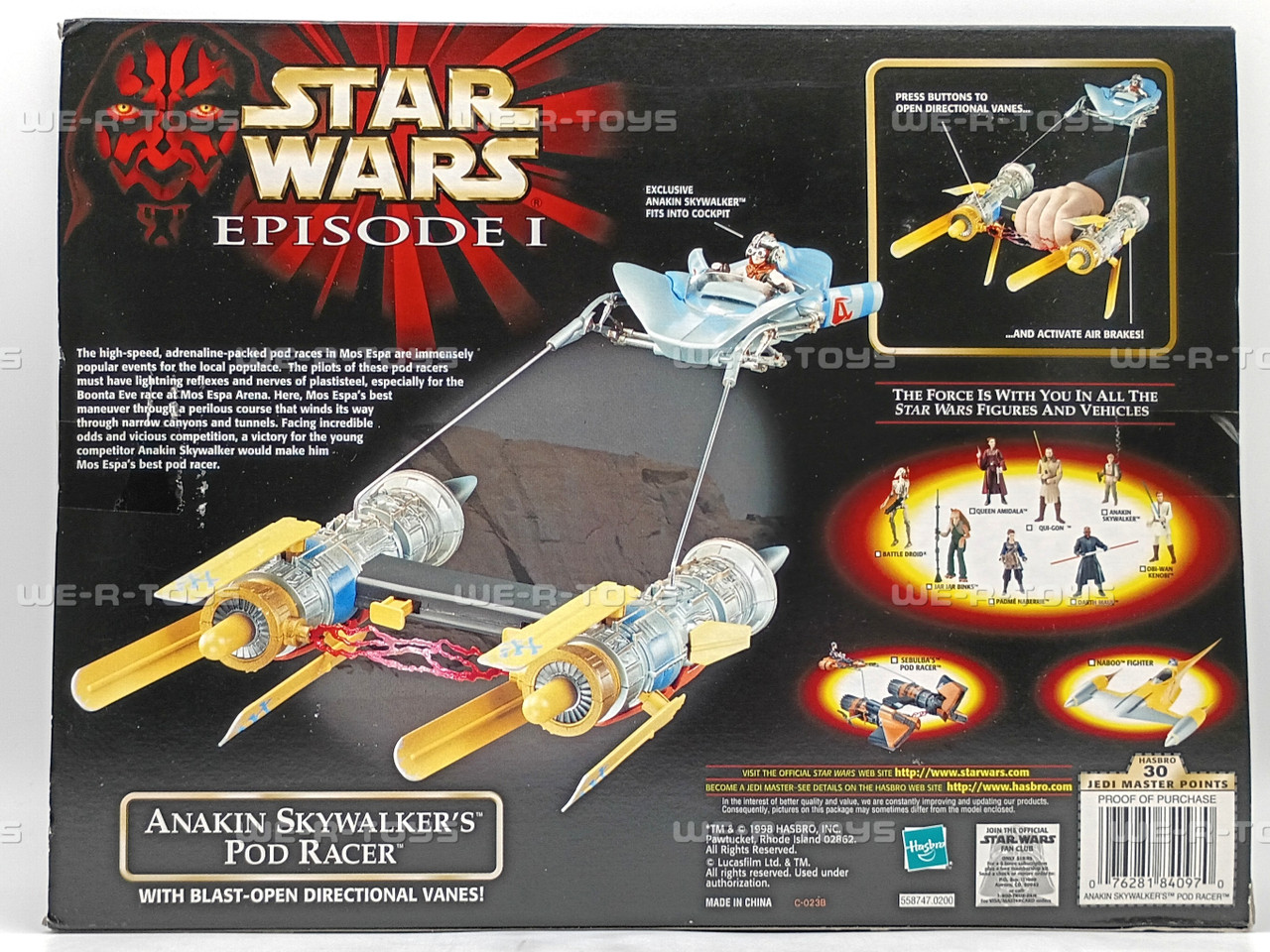 Star Wars Anakin Skywalker Pod Racer Vehicle & Anakin Figure 1999