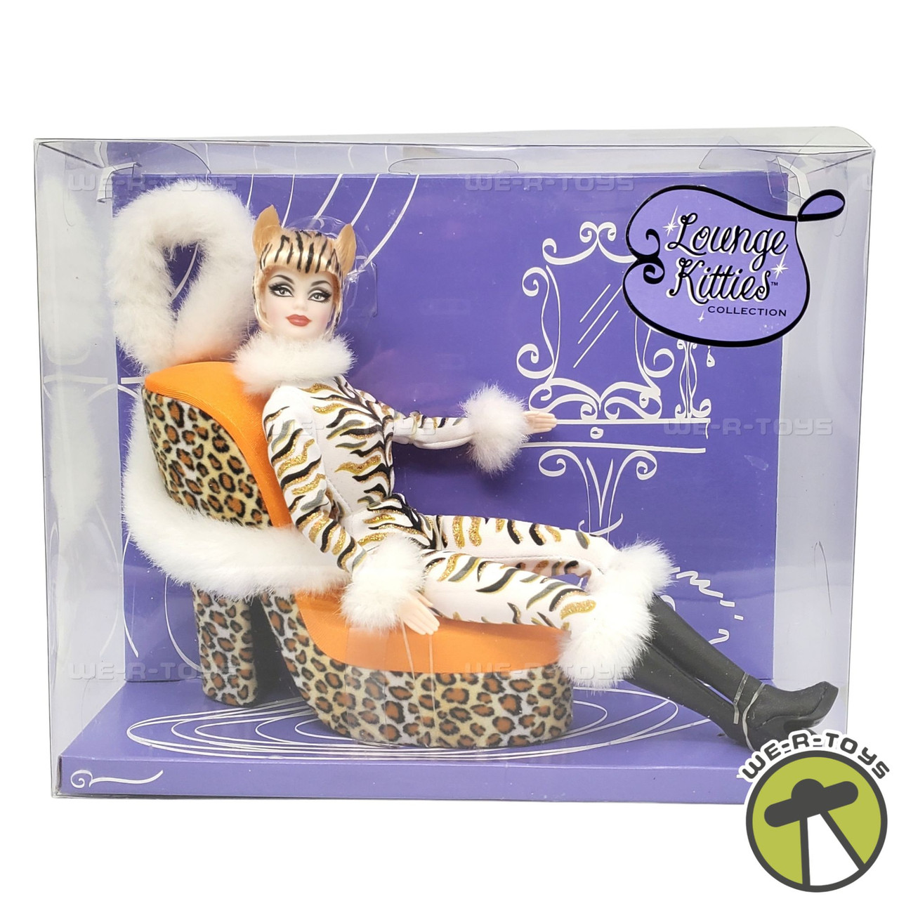 Barbie ヒョウ柄 ドライヤー Barbie Lounge Kitties Tiger Doll with Cheetah Chaise 2003 Mattel