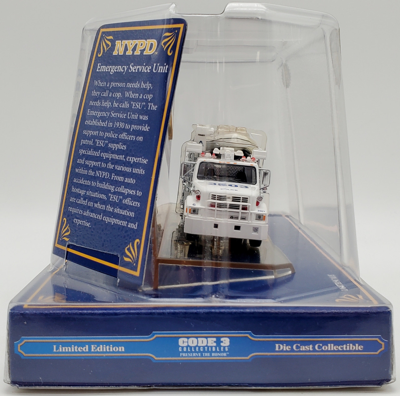 NYPD Emergency Support Vehicle White 2003 Code 3 #12552 NRFP - We