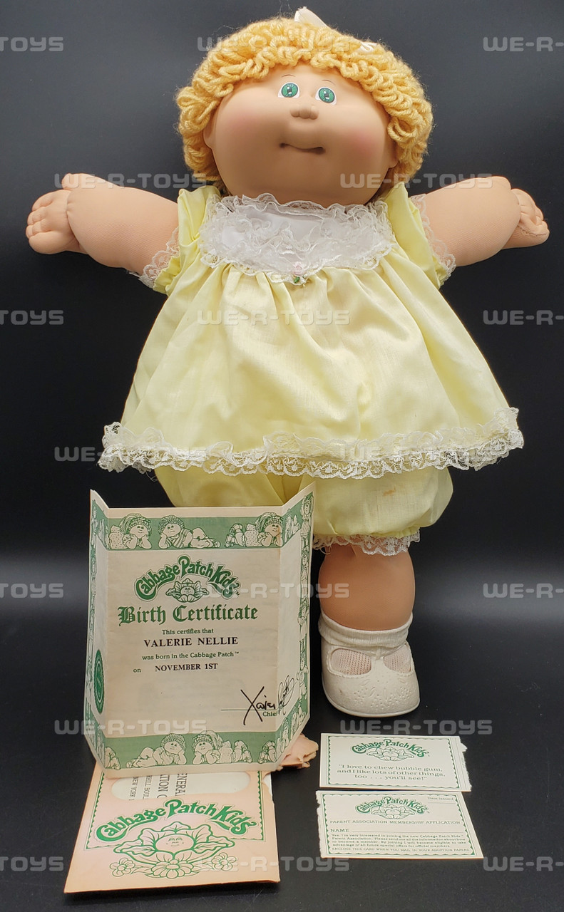 Cabbage Patch Kids 1982 Blonde with Green Eyes Doll Coleco USED