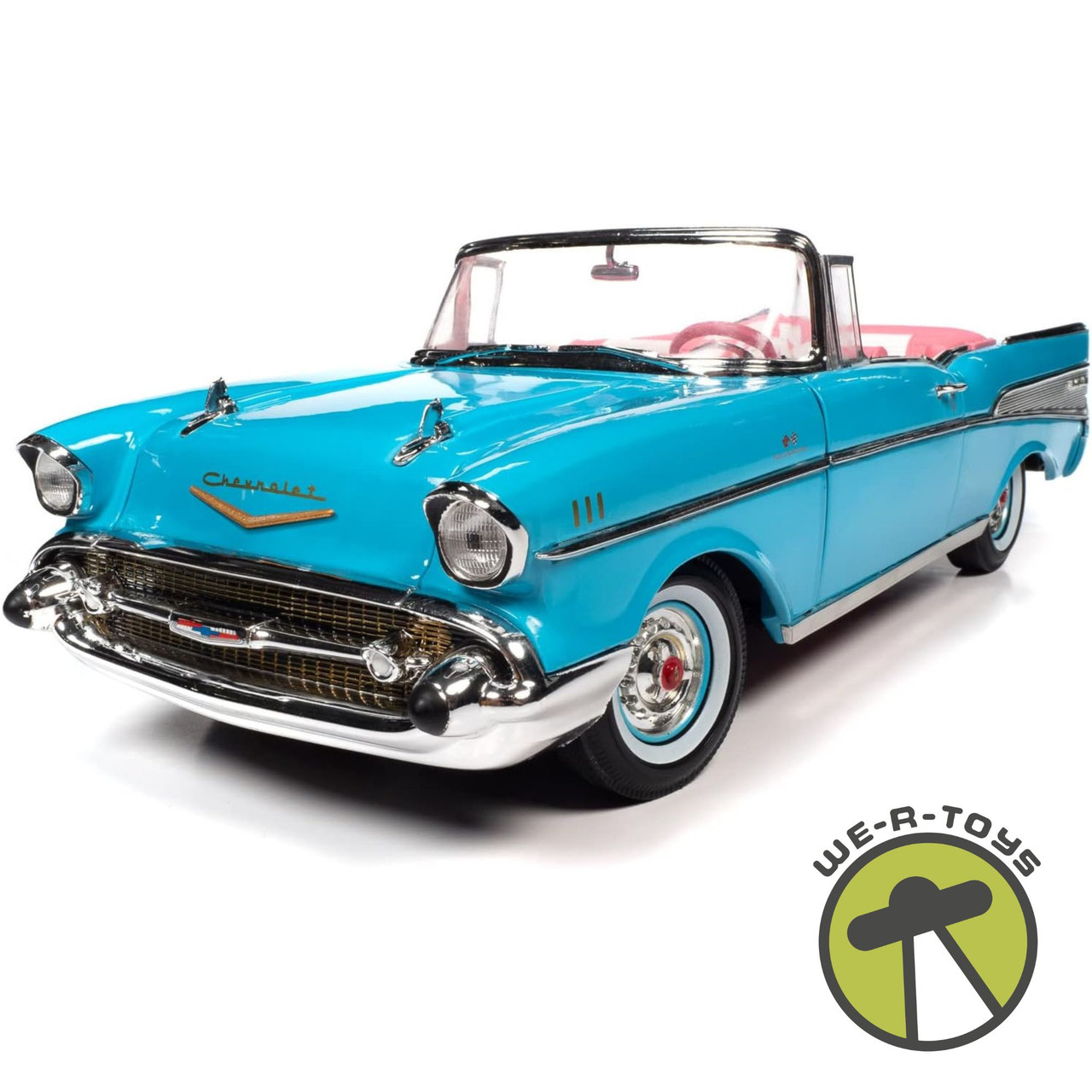 バービー　シェビーベルエア1957 1/18 Barbie 1957 Chevy Bel Air Blue 1/18 Scale Die-Cast Car Silver