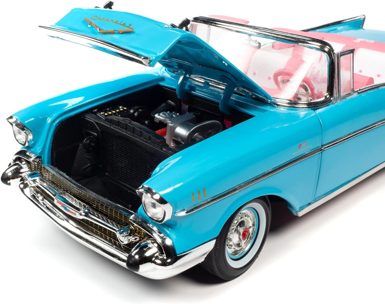 Barbie 1957 Chevy Bel Air Blue 1/18 Scale Die-Cast Car Silver