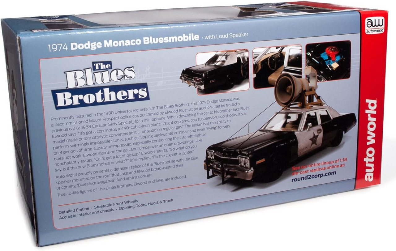 Blues Brothers 1974 Dodge Monaco Police Pursuit 1:18 Scale Diecast