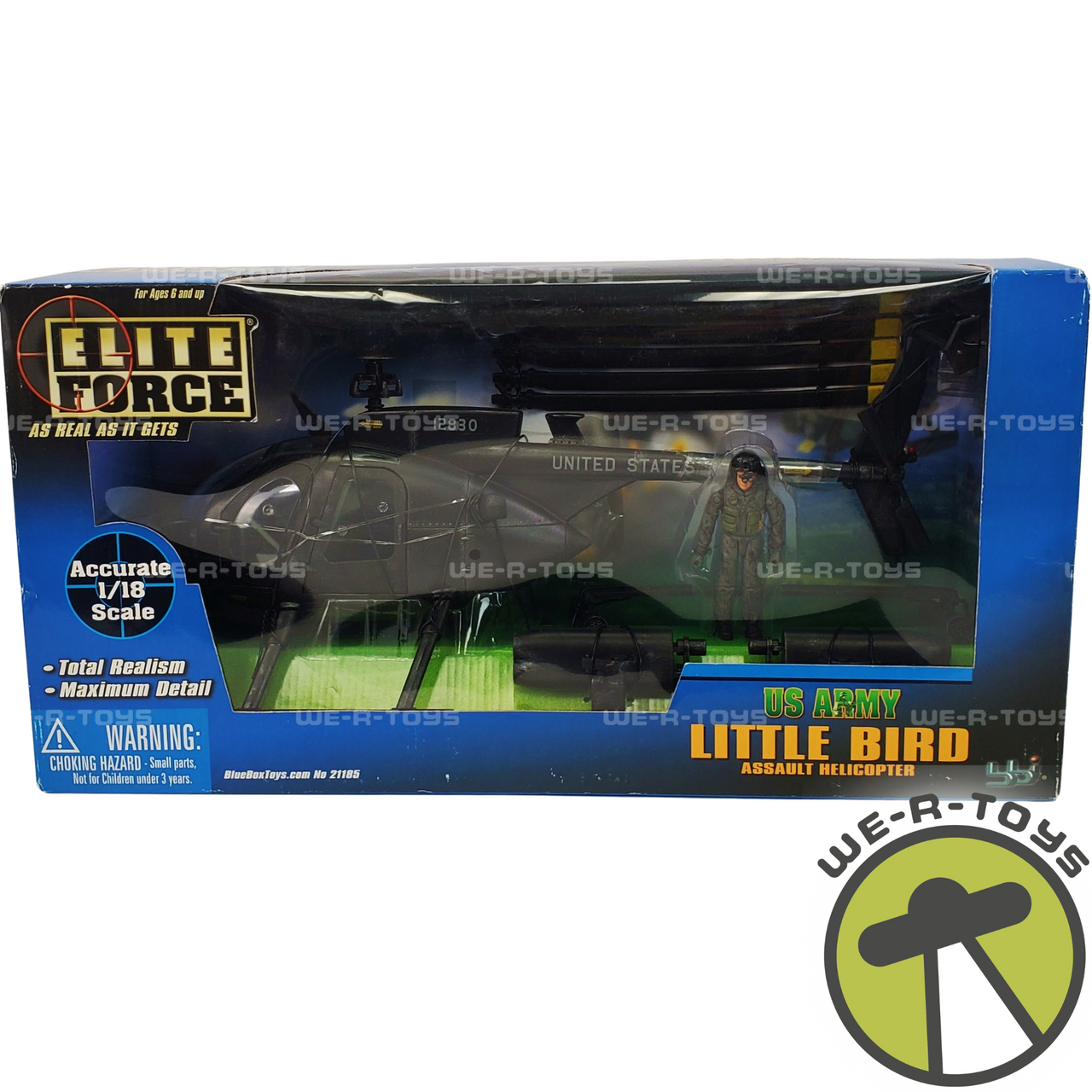 Elite Force US Army Little Bird Assault Helicopter 2002 Blue Box Toys 21185  NRFB