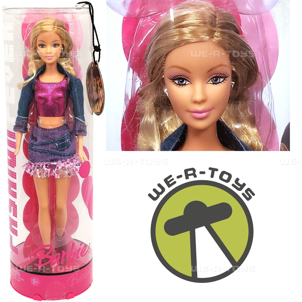 Barbie Fashion Fever Doll Purple Metallic Crop Top Mattel J1380