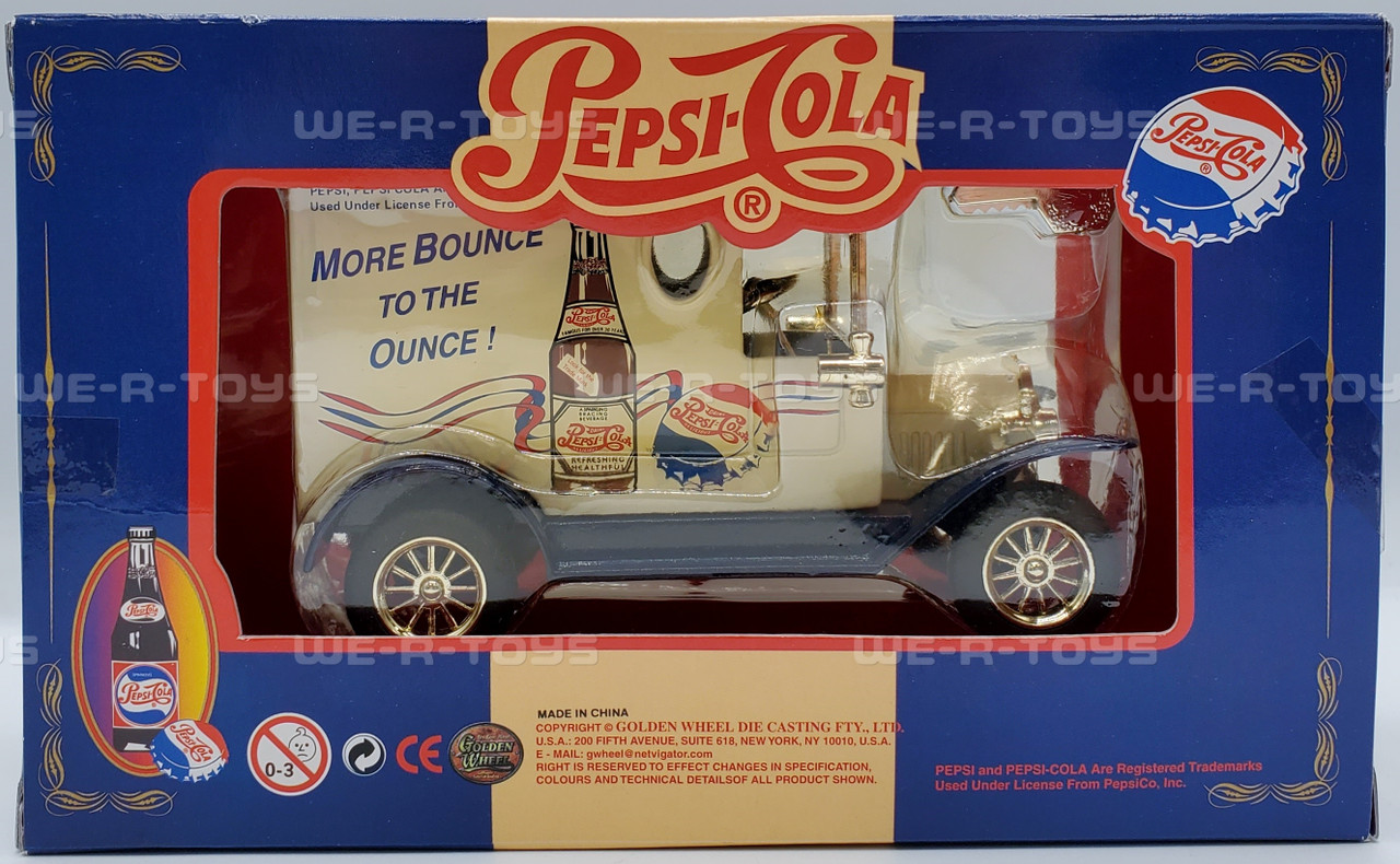 Pepsi-Cola Die-Cast Metal Delivery Truck Bank 1995 Golden Wheel