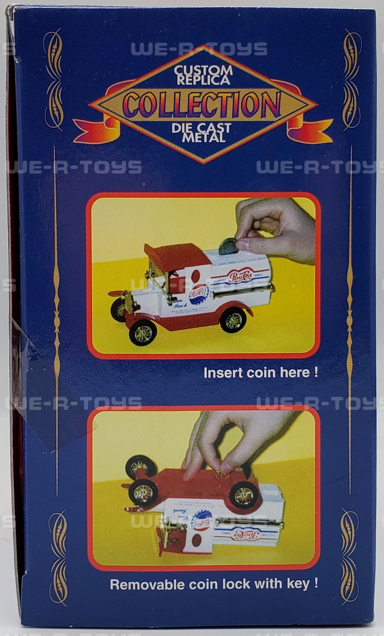 Pepsi-Cola Die-Cast Metal Delivery Truck Bank 1995 Golden Wheel