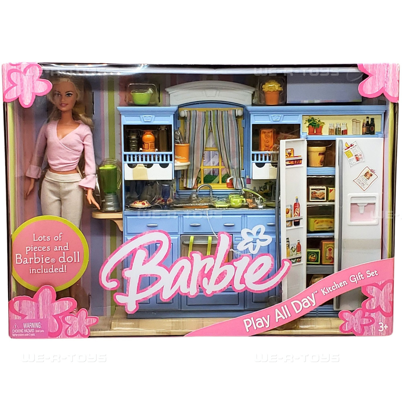 Barbie Play All Day Kitchen Gift Set w Barbie Doll 2005 Mattel