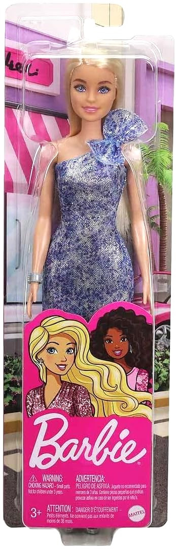 Barbie Glitz Doll 1 Sparkly Blue Dress 2020 Mattel GRB32 - We-R-Toys