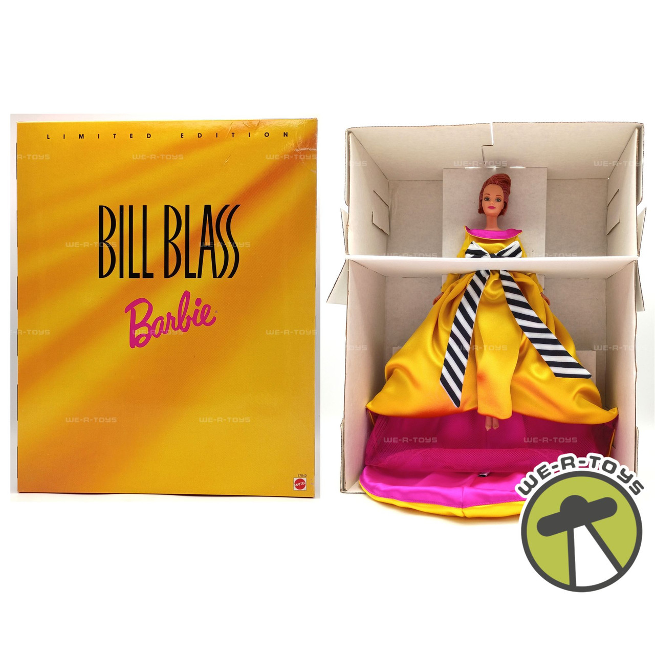 Bill Blass Barbie Doll Limited Edition 1996 Mattel No. 17040 In Yellow Gown - We-R-Toys Bill Blass Barbie Doll Limited Edition 1996 Mattel No. 17040 In Yellow Gown - We-R-Toys