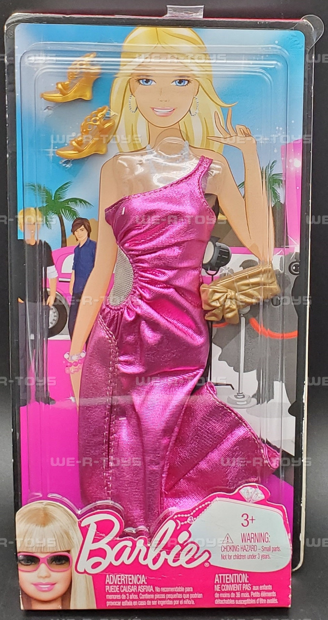 Barbie Pink One Shoulder Dress Fashion Gold Accessories 2009 Mattel R4261 NRFP - We-R-Toys Barbie Pink One Shoulder Dress Fashion Gold Accessories 2009 Mattel R4261 NRFP - We-R-Toys
