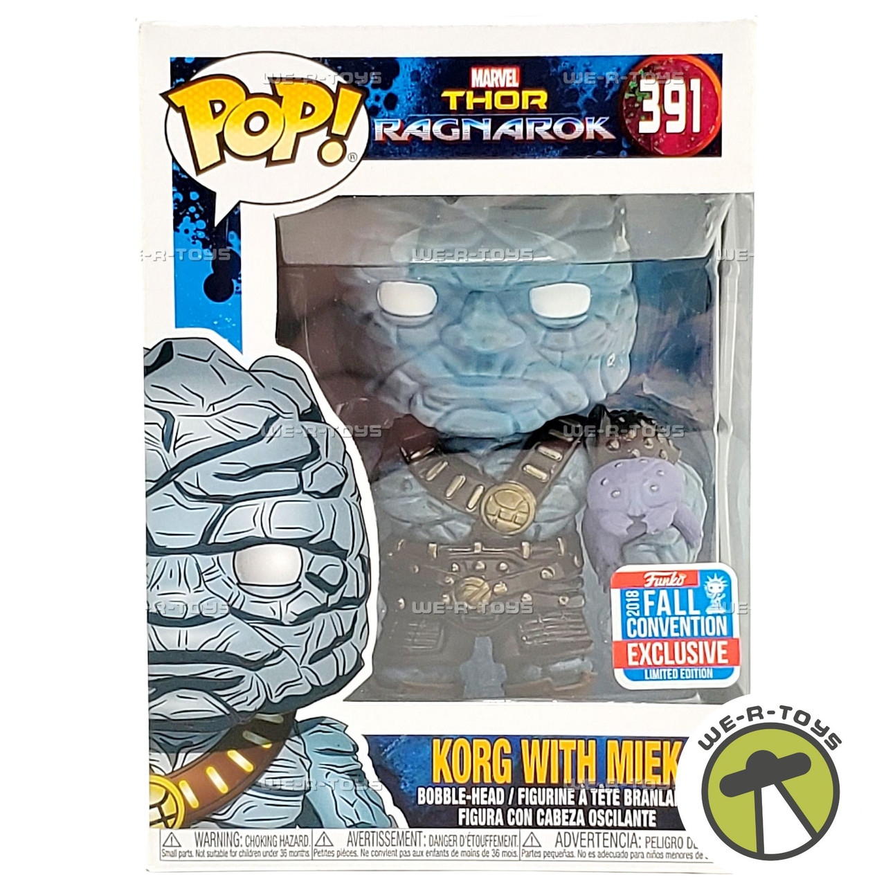 Funko Pop Marvel 391 Thor Ragnarok Korg with Miek Vinyl Bobblehead Figure