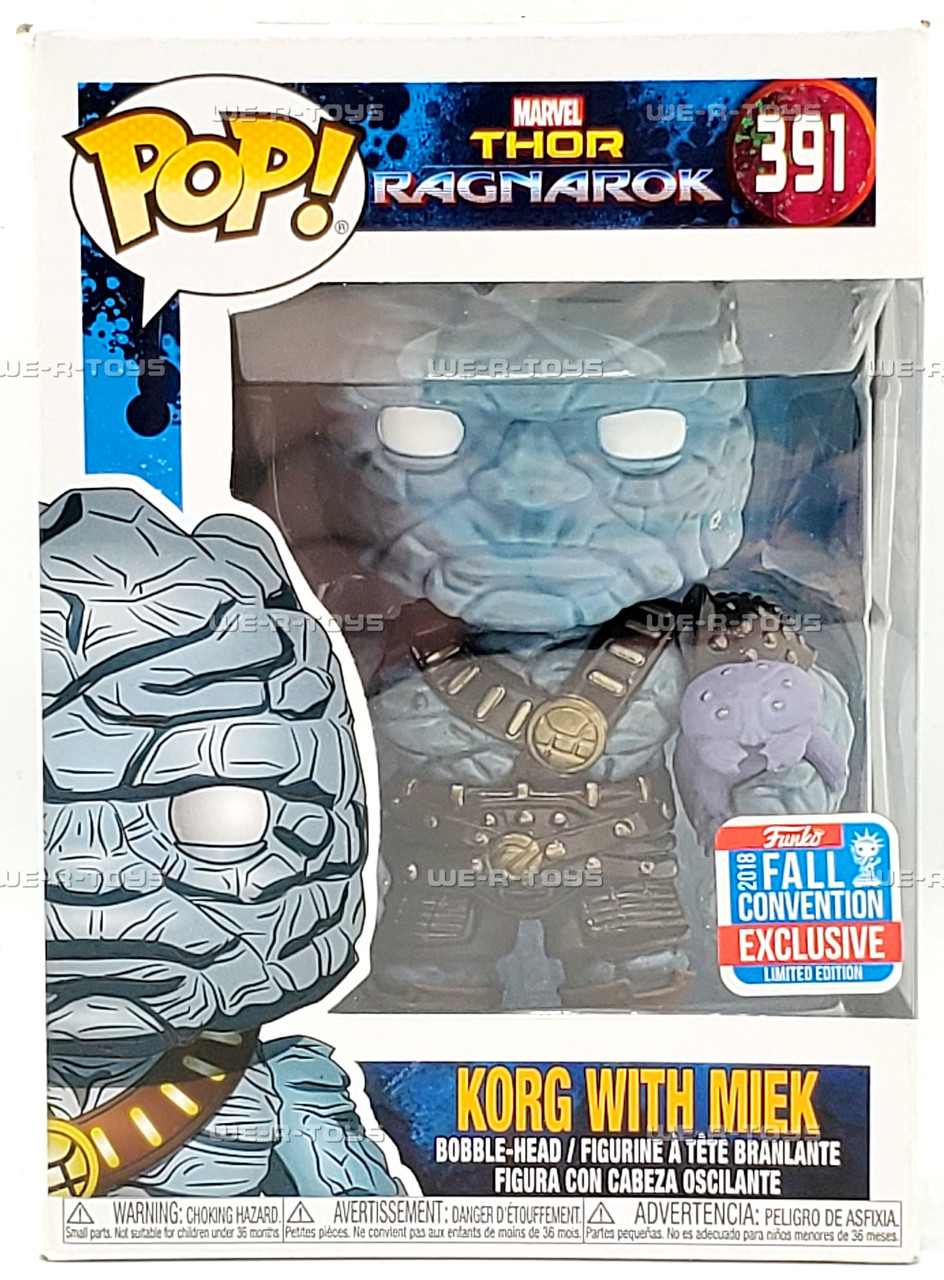 Funko Pop Marvel 391 Thor Ragnarok Korg with Miek Vinyl Bobblehead