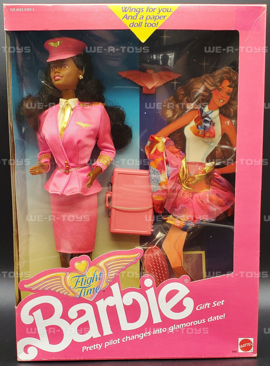 Barbie Flight Time African American Doll Gift Set 1989 Mattel 9584