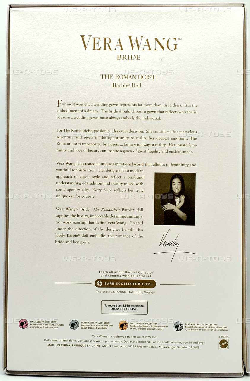 バービーゴールドラベルVeraWangBRIDE THE ROMANTICIST Vera Wang Bride Barbie Doll The Romanticist Gold Label