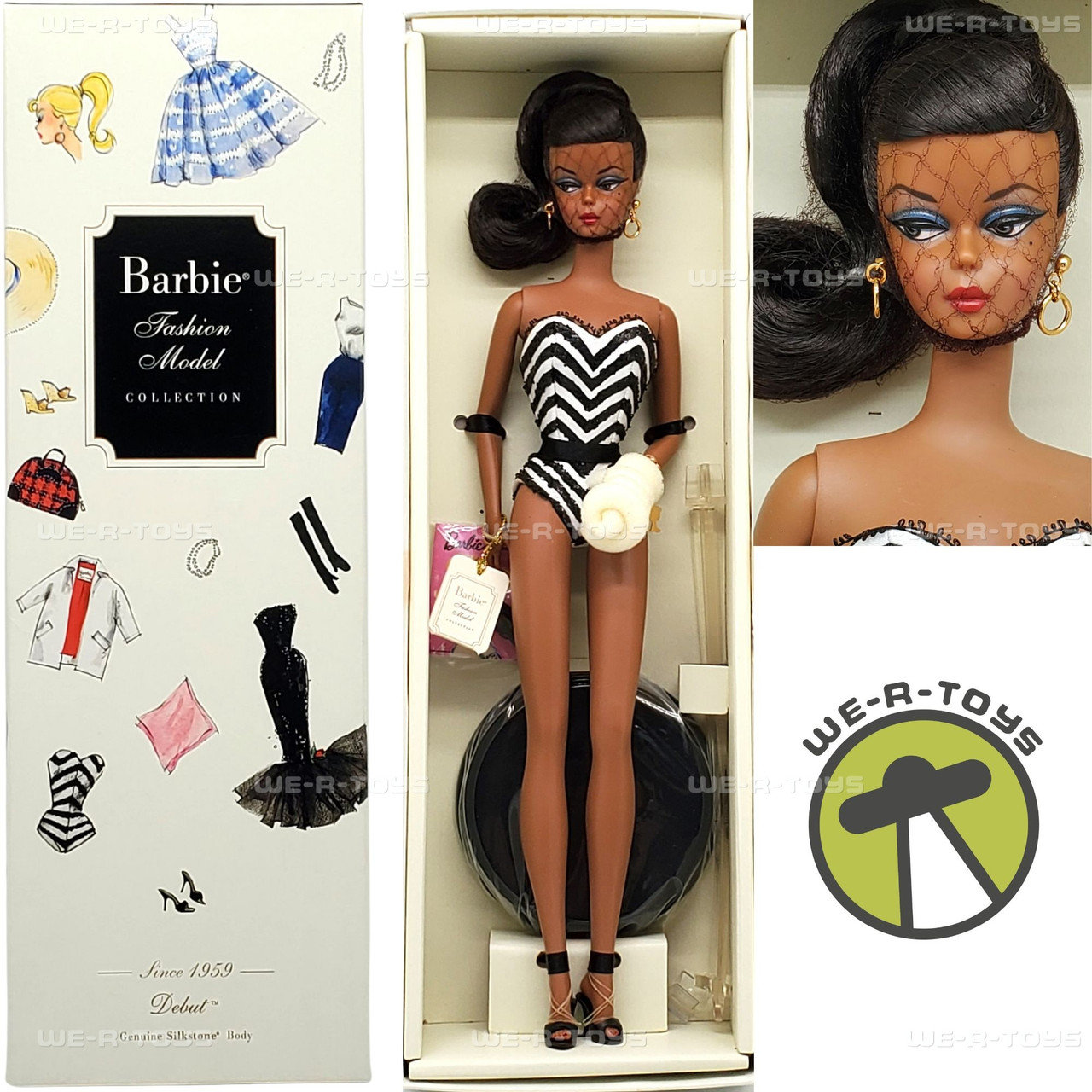 BFMC Debut Barbie 1959 Doll African American Silkstone Mattel