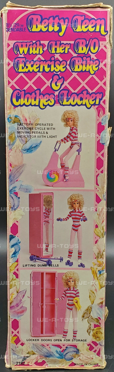 Betty Teen with Exercise Bike & Clothes Locker Set Vintage 1980s