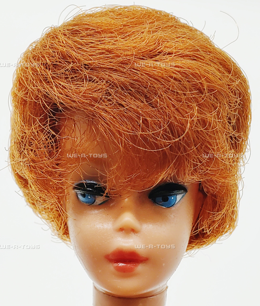 Vintage 1961 Titian Redhead Bubble Cut Barbie Doll in Blue Striped